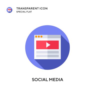 Sosyal medya vektör simgesi. Düz çizim. EPS 10 vektörü.