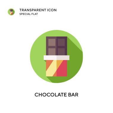 Çikolata çubuğu vektör simgesi. Düz çizim. EPS 10 vektörü.