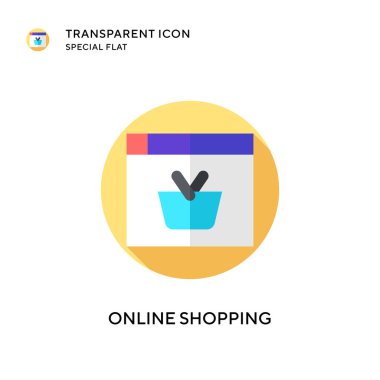 Çevrimiçi alışveriş vektör simgesi. Düz çizim. EPS 10 vektörü.