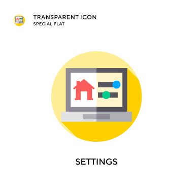 Ayarlar vektör simgesi. Düz çizim. EPS 10 vektörü.