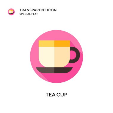 Çay fincanı vektör simgesi. Düz çizim. EPS 10 vektörü.