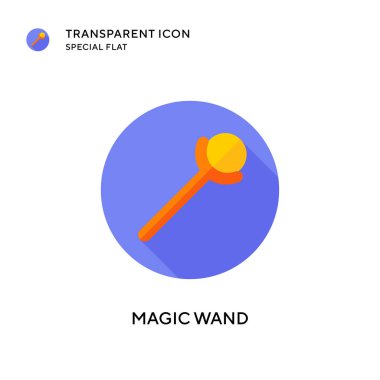 Sihirli değnek vektör simgesi. Düz çizim. EPS 10 vektörü.
