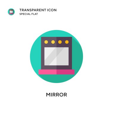 Ayna vektör simgesi. Düz çizim. EPS 10 vektörü.