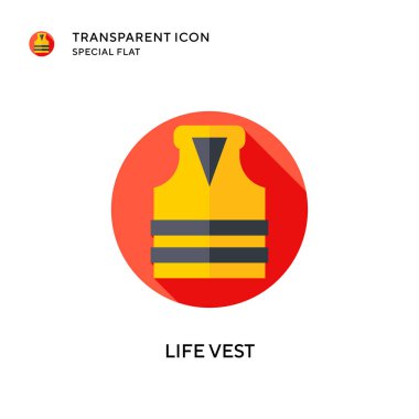 Can yeleği vektör simgesi. Düz çizim. EPS 10 vektörü.