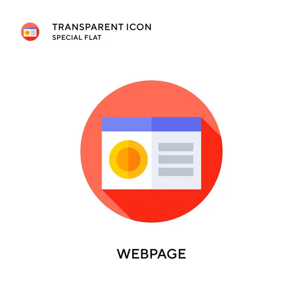 Ícone Vetorial Página Web Ilustração Estilo Plano Vetor Eps — Vetor de Stock
