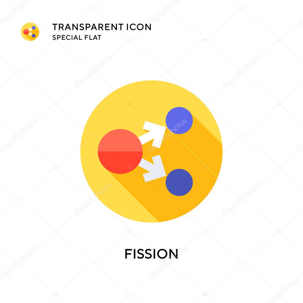 Fission vector icon. Flat style illustration. EPS 10 vector.