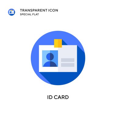 Kimlik kartı vektör simgesi. Düz çizim. EPS 10 vektörü.