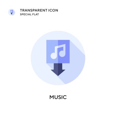 Müzik vektörü simgesi. Düz çizim. EPS 10 vektörü.