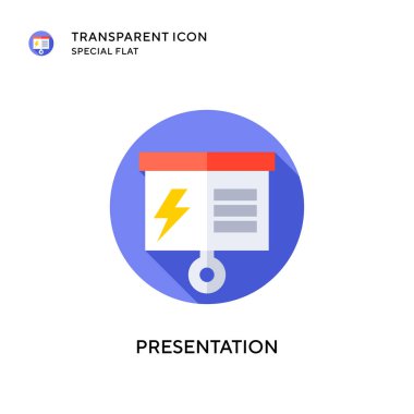 Sunum vektör simgesi. Düz çizim. EPS 10 vektörü.