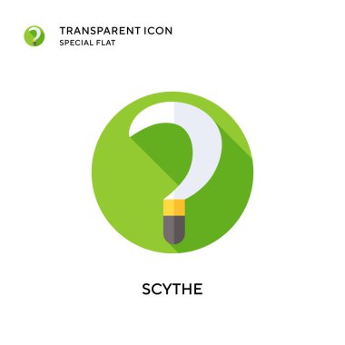 Scythe vektör simgesi. Düz çizim. EPS 10 vektörü.