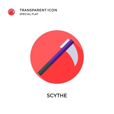 Scythe vektör simgesi. Düz çizim. EPS 10 vektörü.