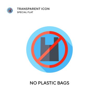 Plastik torba vektör simgesi yok. Düz çizim. EPS 10 vektörü.