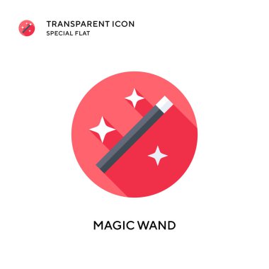 Sihirli değnek vektör simgesi. Düz çizim. EPS 10 vektörü.