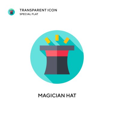 Sihirbaz şapka vektör simgesi. Düz çizim. EPS 10 vektörü.