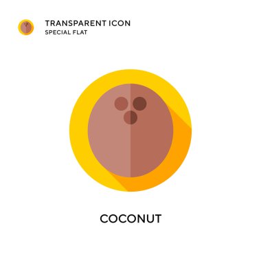 Hindistan cevizi vektör simgesi. Düz çizim. EPS 10 vektörü.