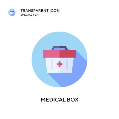 Tıbbi kutu vektör ikonu. Düz çizim. EPS 10 vektörü.