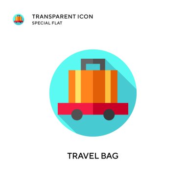 Seyahat çantası vektör simgesi. Düz çizim. EPS 10 vektörü.