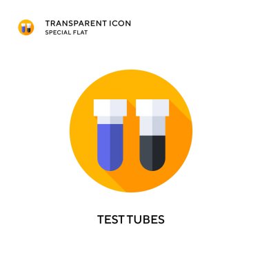 Test tüpleri vektör simgesi. Düz çizim. EPS 10 vektörü.