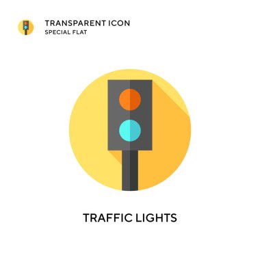 Trafik ışıkları vektör simgesi. Düz çizim. EPS 10 vektörü.