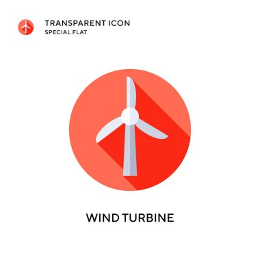 Rüzgar türbini vektör simgesi. Düz çizim. EPS 10 vektörü.