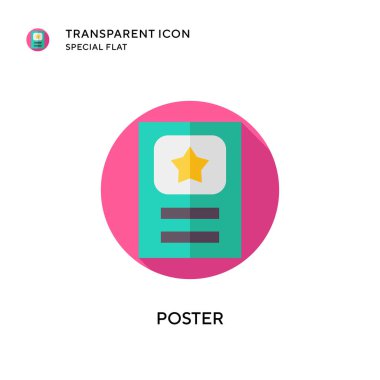 Poster vektör simgesi. Düz çizim. EPS 10 vektörü.