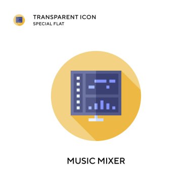 Müzik karıştırıcı vektör simgesi. Düz çizim. EPS 10 vektörü.