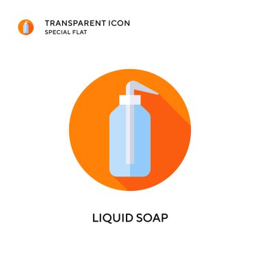 Sıvı sabun vektör simgesi. Düz çizim. EPS 10 vektörü.