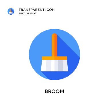 Süpürge vektör simgesi. Düz çizim. EPS 10 vektörü.