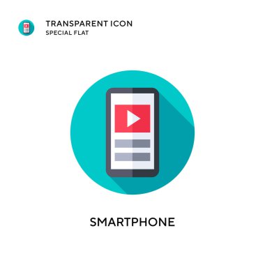 Akıllı telefon vektör simgesi. Düz çizim. EPS 10 vektörü.