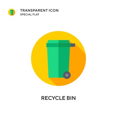 Çöp kutusu vektör simgesini geri dönüştür. Düz çizim. EPS 10 vektörü.