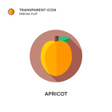 Kayısı vektör simgesi. Düz çizim. EPS 10 vektörü.