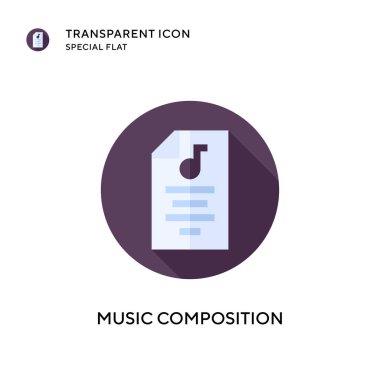 Müzik bileşimi vektör simgesi. Düz çizim. EPS 10 vektörü.