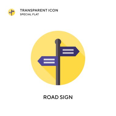 Yol işareti vektör simgesi. Düz çizim. EPS 10 vektörü.