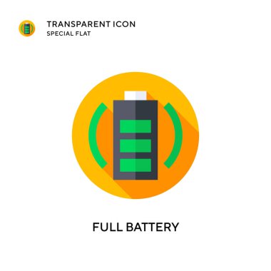 Tam batarya vektör simgesi. Düz çizim. EPS 10 vektörü.