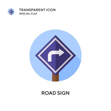 Yol işareti vektör simgesi. Düz çizim. EPS 10 vektörü.