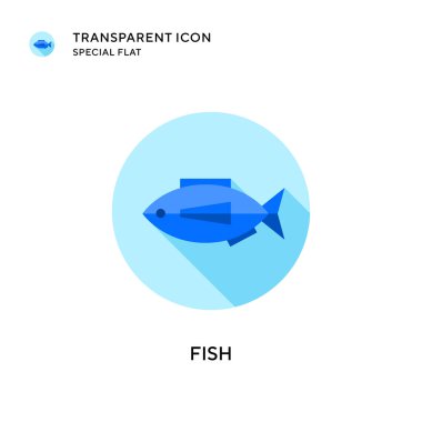 Balık vektör simgesi. Düz çizim. EPS 10 vektörü.