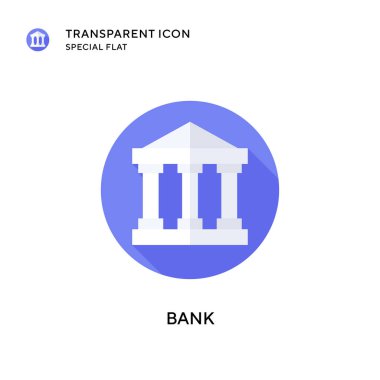 Banka vektör simgesi. Düz çizim. EPS 10 vektörü.