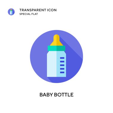 Bebek şişe vektör ikonu. Düz çizim. EPS 10 vektörü.