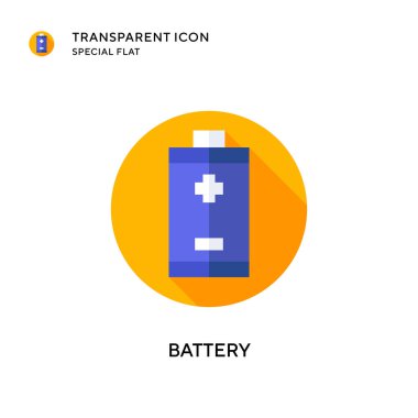 Batarya vektör simgesi. Düz çizim. EPS 10 vektörü.
