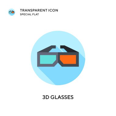 3D gözlük vektör simgesi. Düz çizim. EPS 10 vektörü.