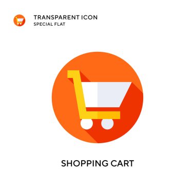 Alışveriş arabası vektör ikonu. Düz çizim. EPS 10 vektörü.