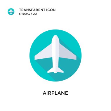 Uçak vektör simgesi. Düz çizim. EPS 10 vektörü.