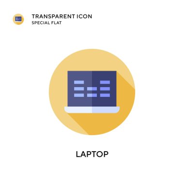 Laptop vektör simgesi. Düz çizim. EPS 10 vektörü.