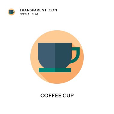 Kahve fincanı vektör ikonu. Düz çizim. EPS 10 vektörü.