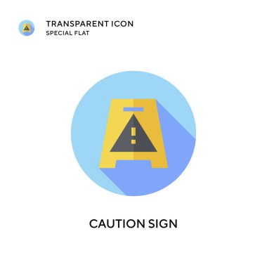 Dikkat işareti vektör simgesi. Düz çizim. EPS 10 vektörü.