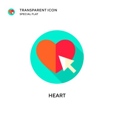 Kalp vektör simgesi. Düz çizim. EPS 10 vektörü.