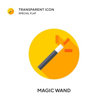 Sihirli değnek vektör simgesi. Düz çizim. EPS 10 vektörü.