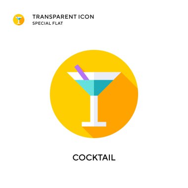 Kokteyl vektör simgesi. Düz çizim. EPS 10 vektörü.