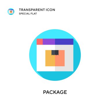 Paket vektör simgesi. Düz çizim. EPS 10 vektörü.