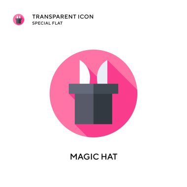 Sihirli şapka vektör simgesi. Düz çizim. EPS 10 vektörü.